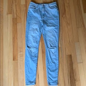 Forever 21 Light Wash Jeans Super High Wasted